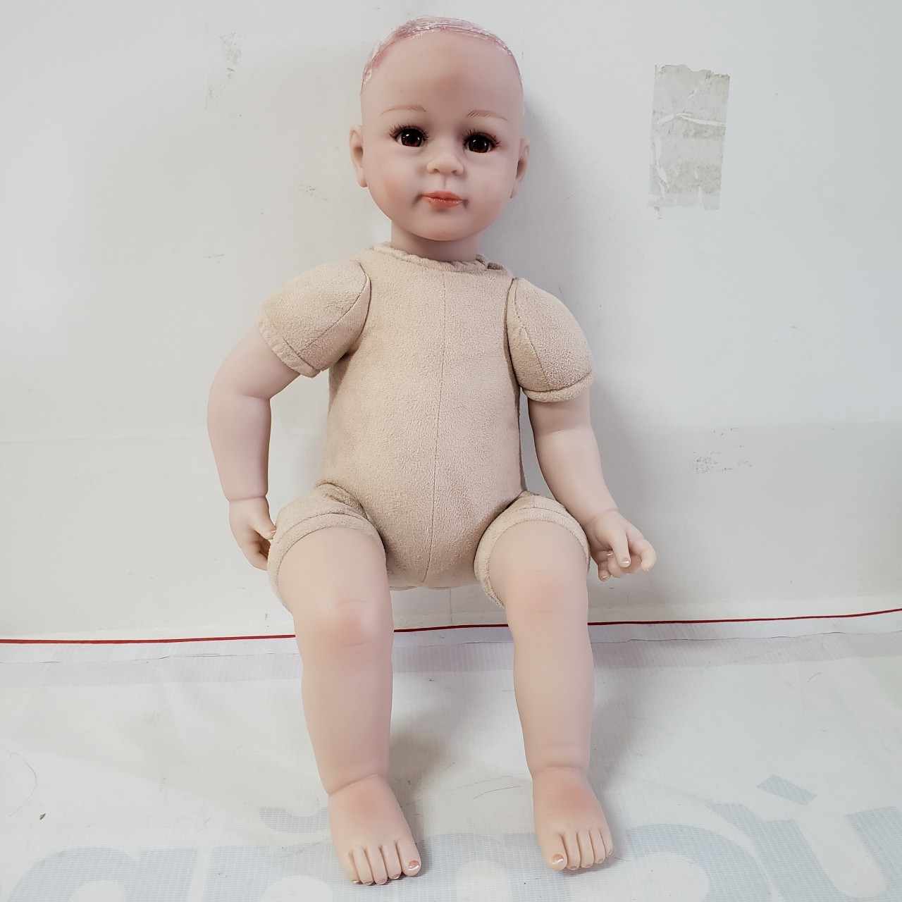 Búp Bê Tái Sinh Thân Gòn Mềm Mại Mỉm Cười Trọc NPK 50 cm = 20 inch Reborn Vinyl  Adora Style Doll PVN4907