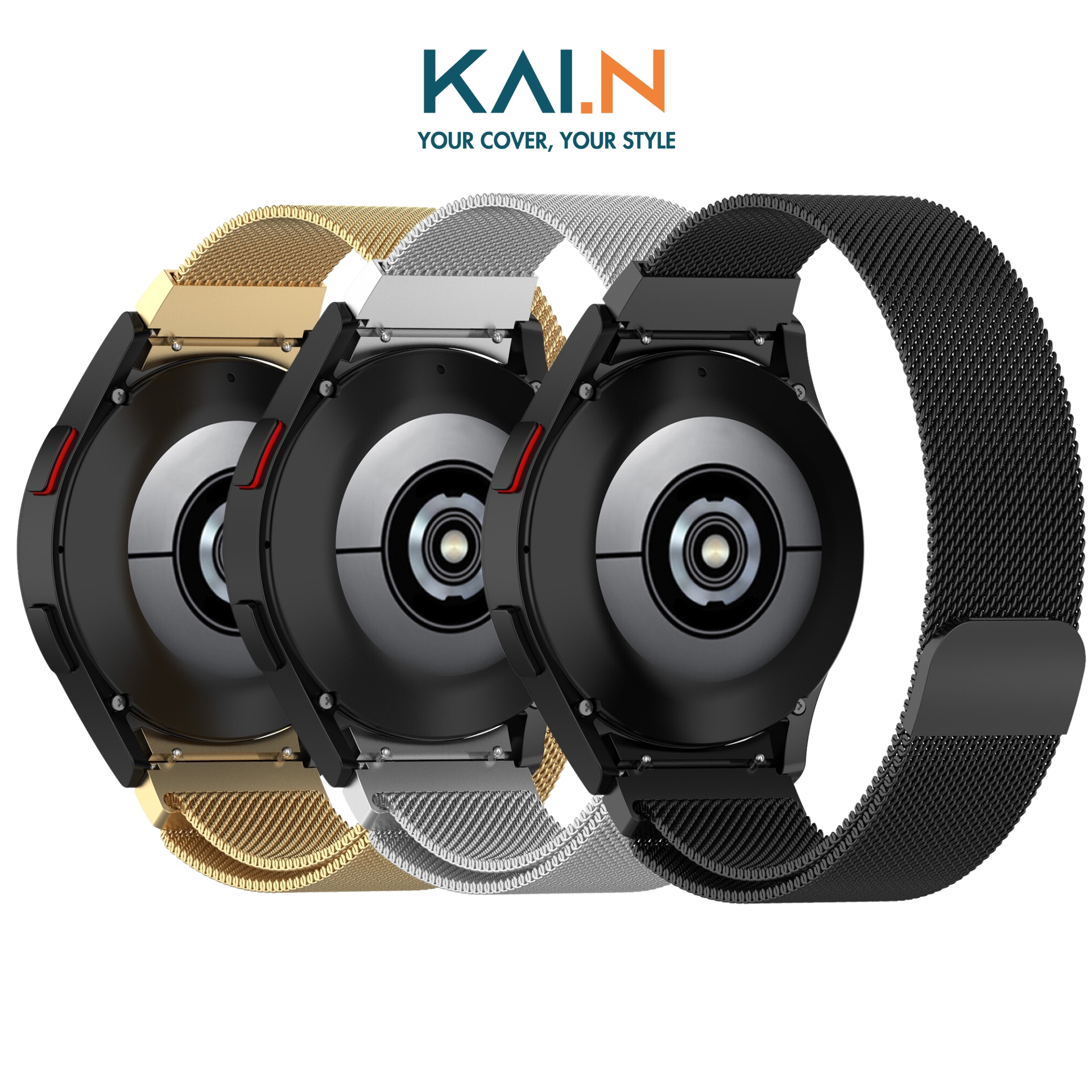 Dây Đeo Thay Thế Dành Cho Samsung Galaxy Watch 4/ Galaxy Watch 5, Kai.N Universal Milanese - Hàng Chính Hãng