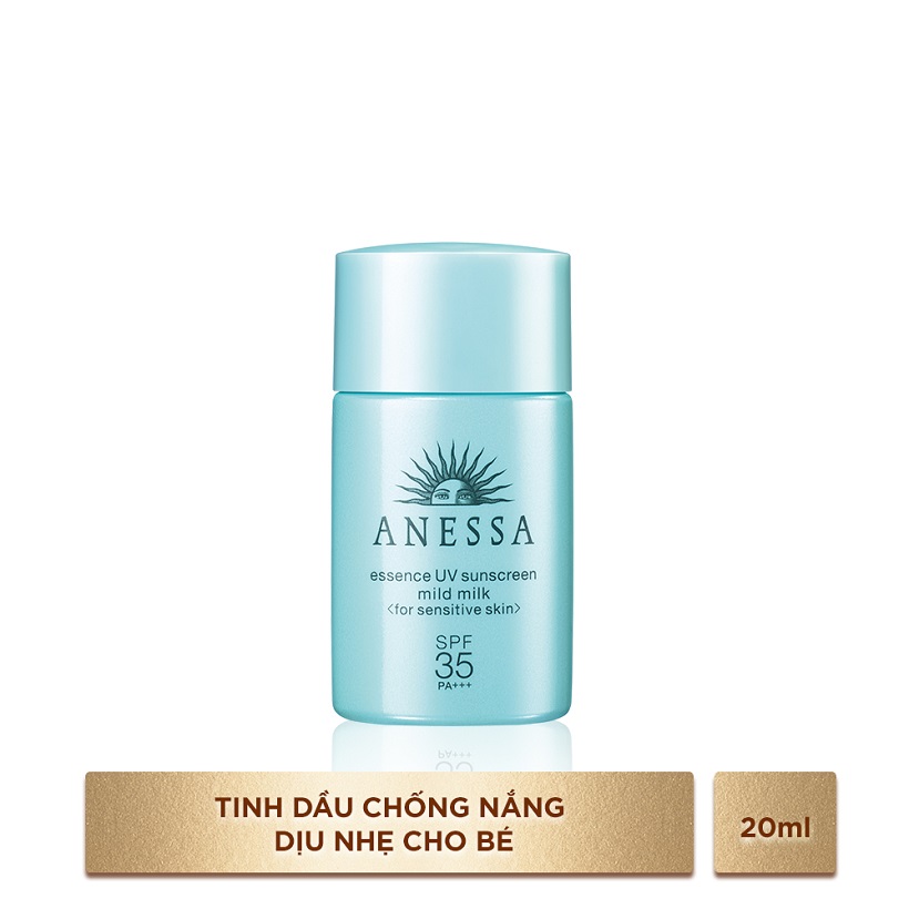 Hộp Sản Phẩm Anessa Gel chống nắng dưỡng trắng cho mẹ 90g và Tinh chống nắng dịu nhẹ cho bé 20ml