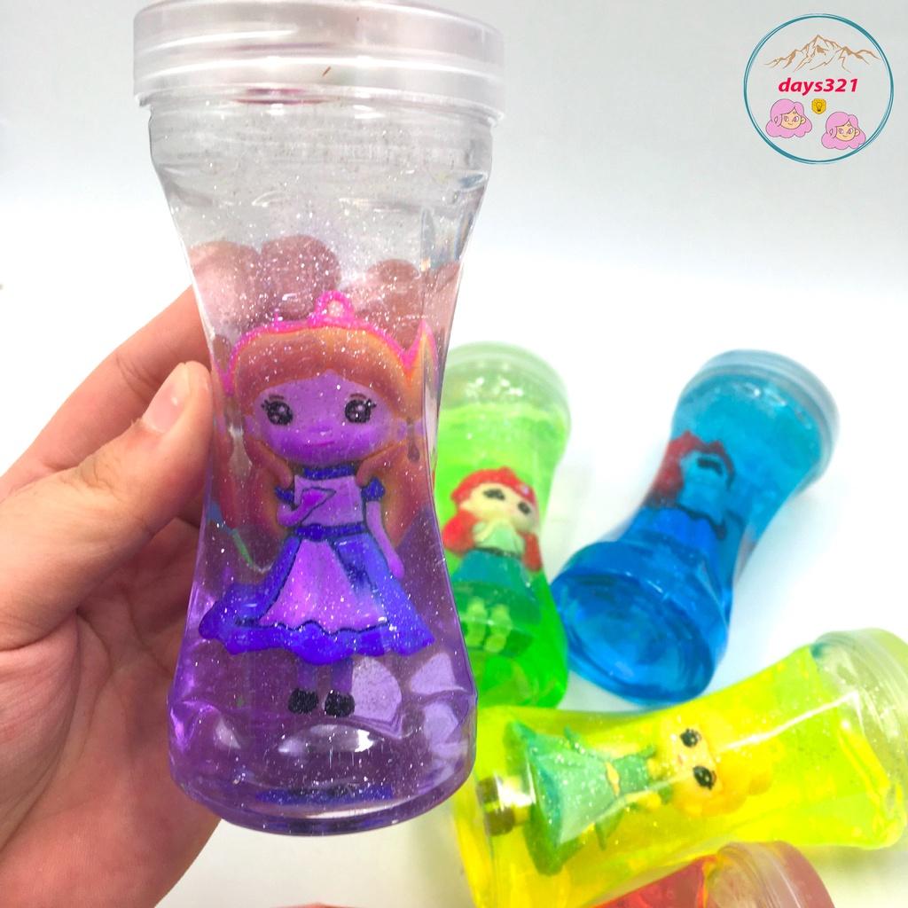 Slime dạng xoắn charm công chúa búp bê 9 màu cực đẹp Đồ chơi hũ slam chất nhờn ma quái squishy