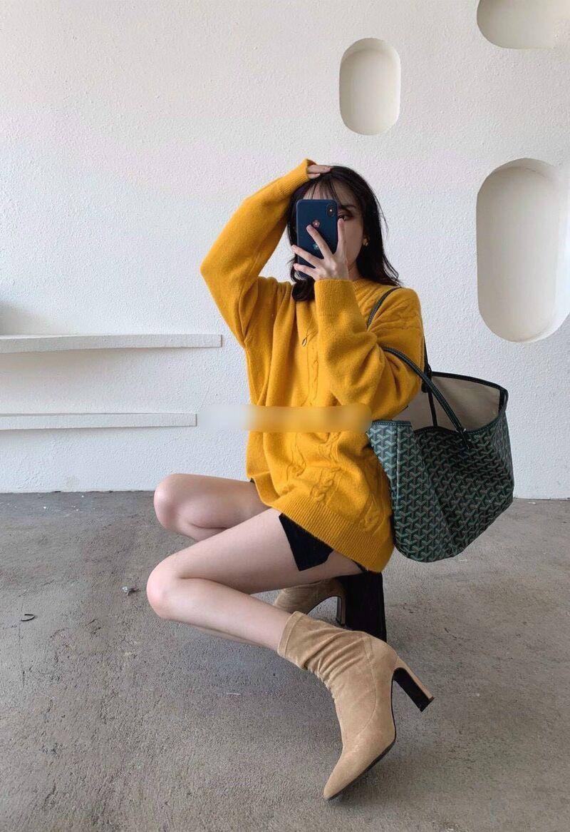 GIÀY BOOT DA LỘN CỔ LỬNG GÓT DẸP