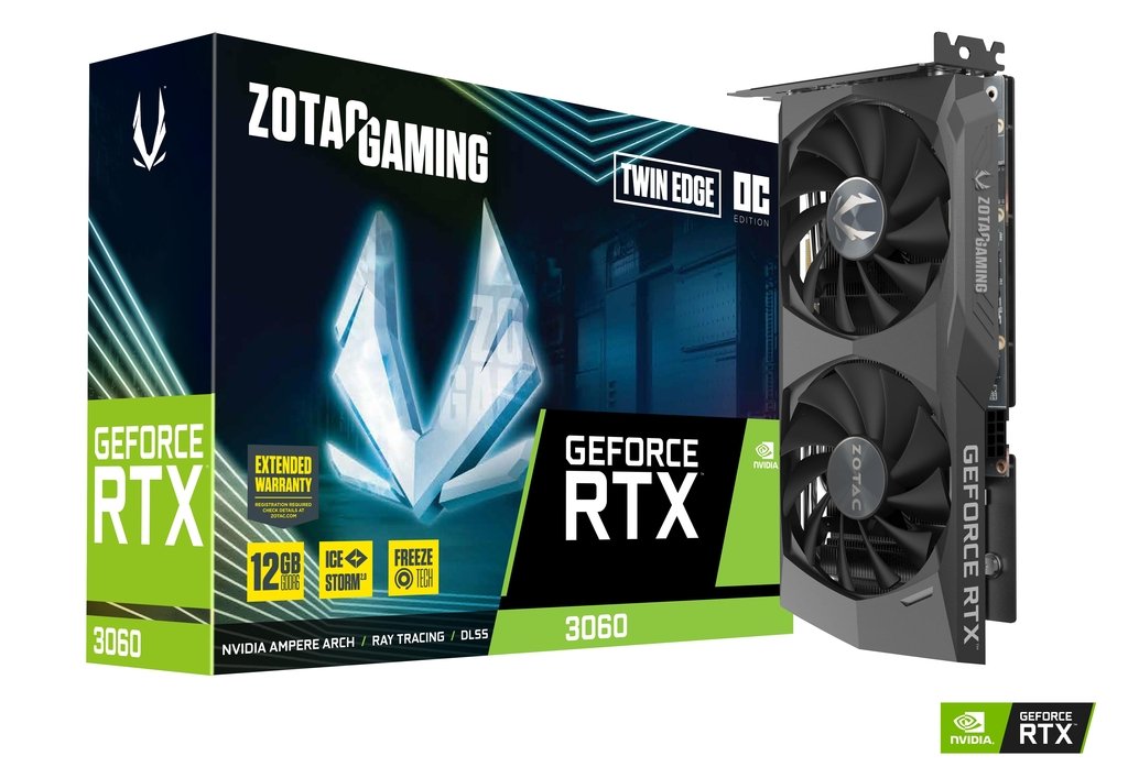 Card màn hình Zotac Gaming GeForce RTX 3060 Twin Edge 12GB GDDR6 192 bit - hàng chính hãng