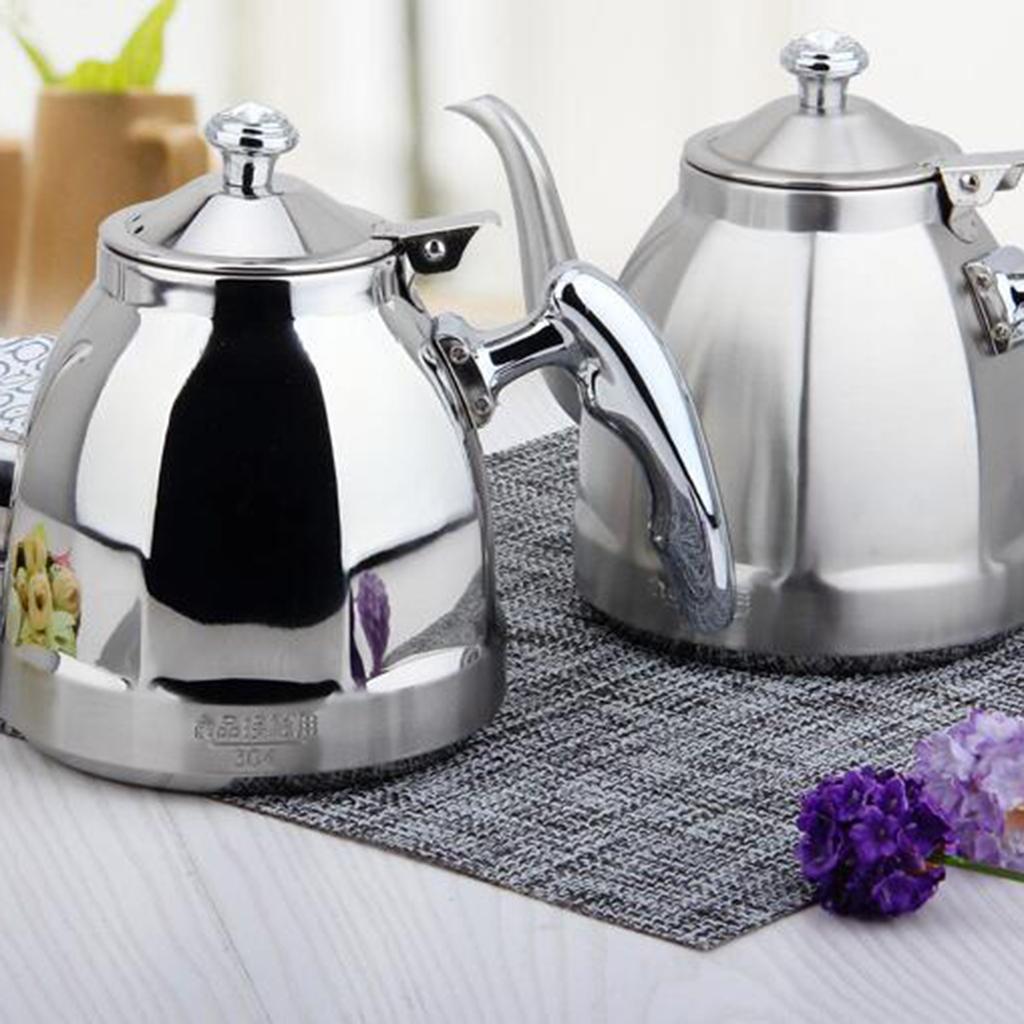 Outdoor Camping Stainless Steel 1.5L TeaKettle Kitchen Mini Tea Pot + Infuser