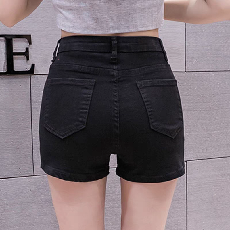 Quần Sọt Jean Nữ Màu Đen 1 Nút Gài Có Bigsize Đến 95 Kg
