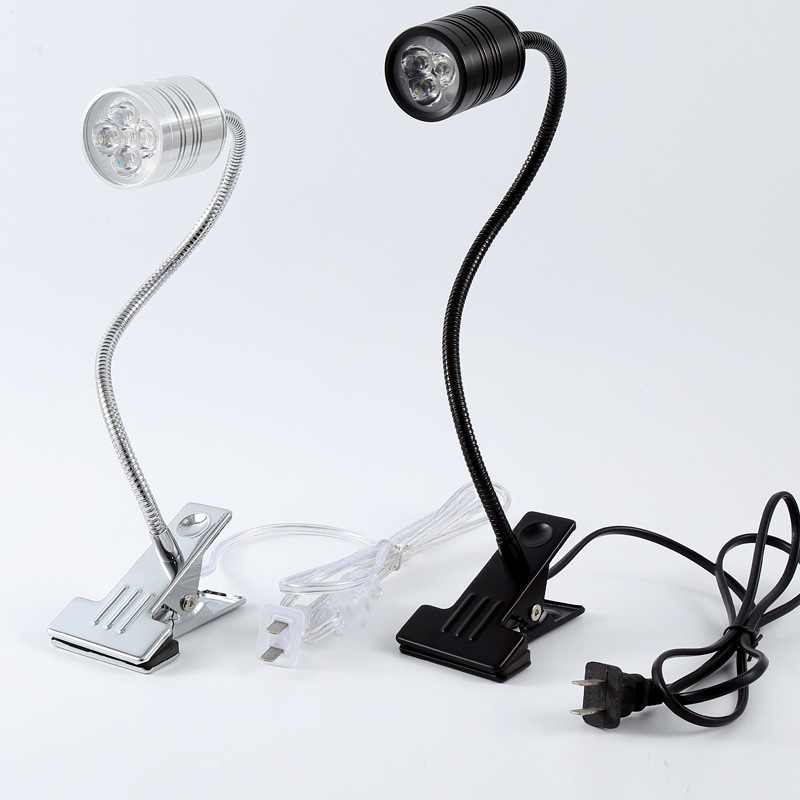 Đèn kẹp đọc sách đầu giường BOLUX 5W-220V, Bóng Led COB ánh sáng chiếu rọi tập trung, Thân đèn Kim loại uốn 360 độ