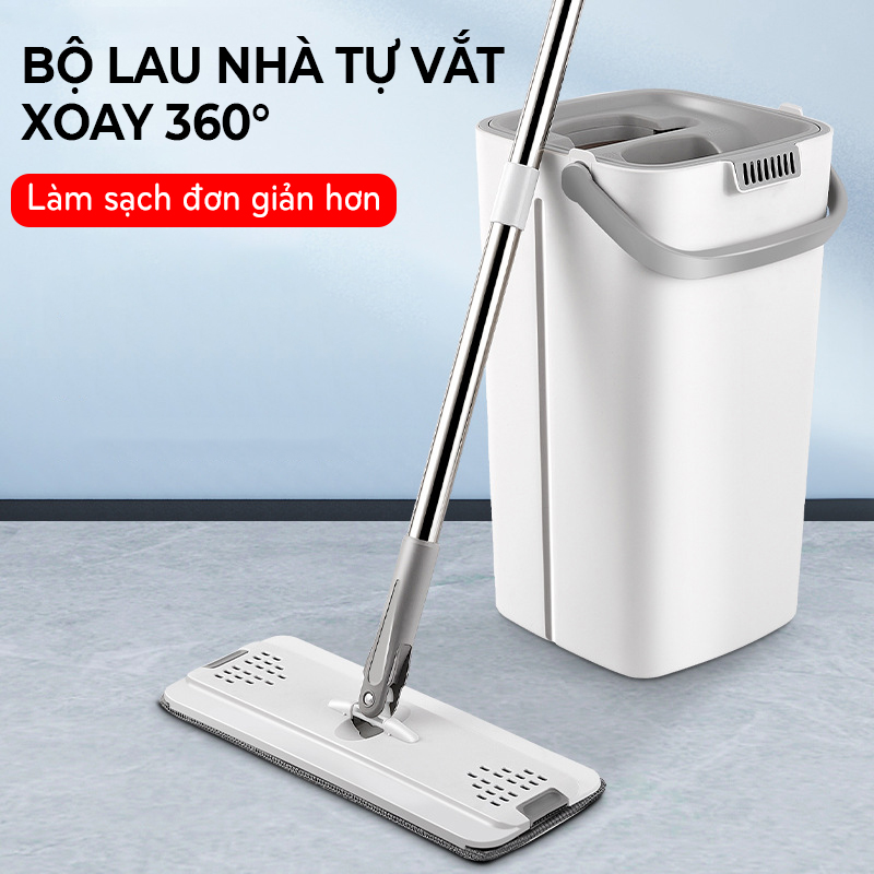 Cây lau nhà tự vắt thông minh,bông lau to, dày mềm mại- K1400