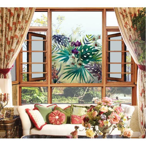 Decal dán kính cao cấp - Lá Dương Xỉ Sắc Màu