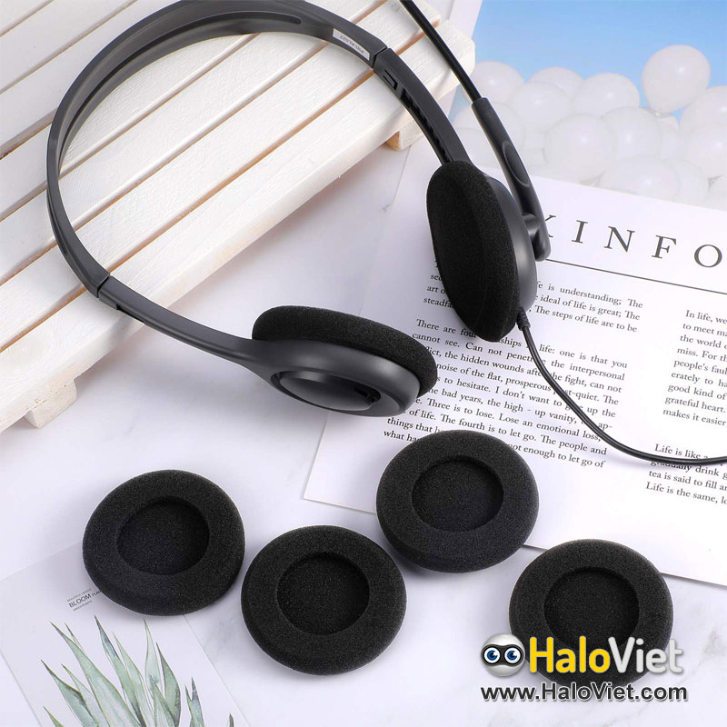 Cặp mút bông bọc đệm tai nghe 45mm / 50mm / 55mm / 60mm cho tai nghe chụp tai / trùm đầu / Headphone / Over Ear - Giúp êm tai, lọc âm &amp; tăng bass