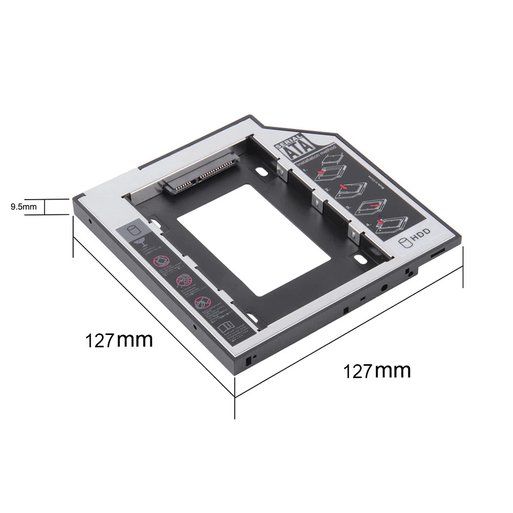 Caddy Bay 9.5 mm / 9.5mm gắn thêm ổ cứng cho Laptop