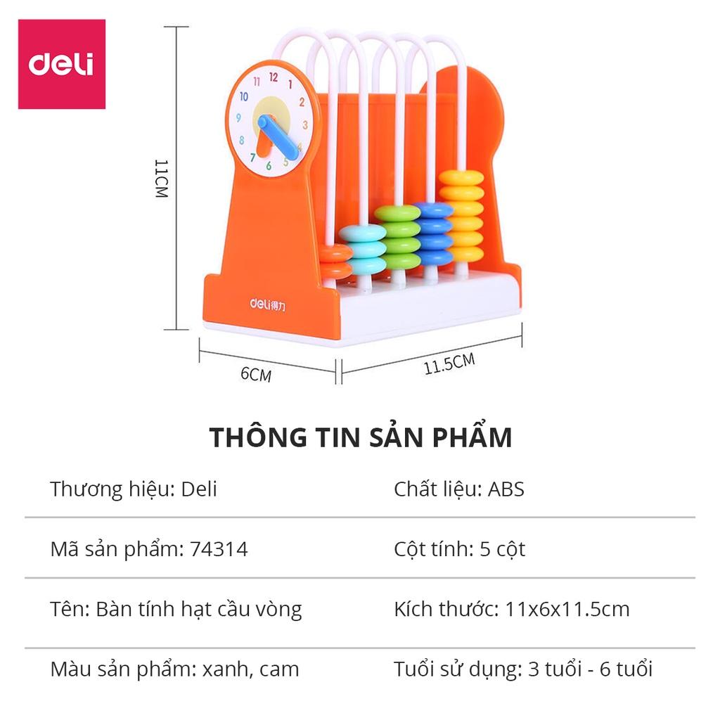 Bàn tính gảy hạt soroban 5 cột dành cho học sinh tiểu học Deli - Đồ chơi giáo dục giúp bé sáng tạo, phát triển tư duy trí tuệ thông minh - 74314