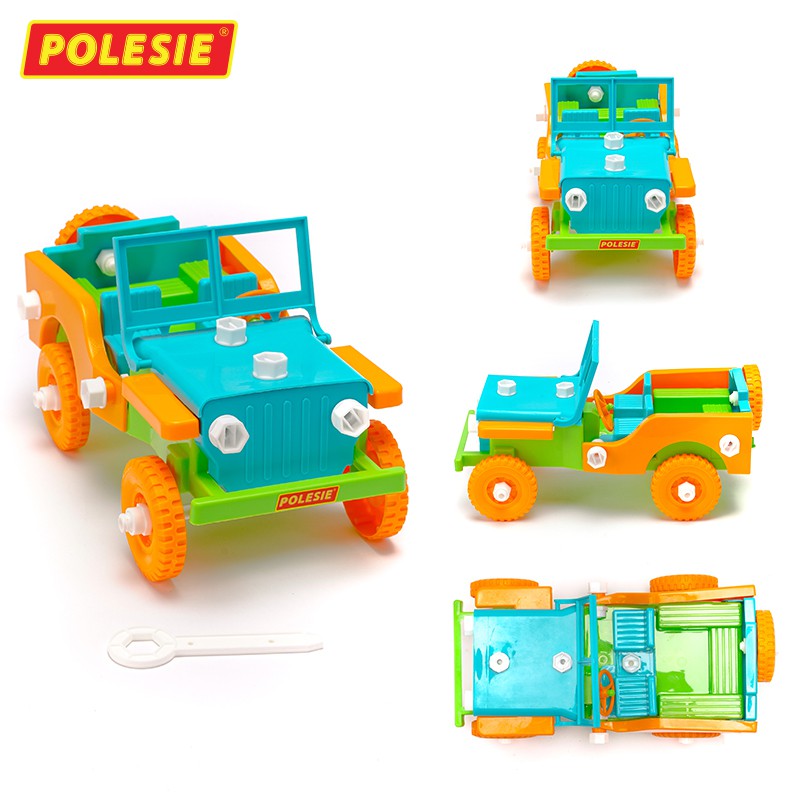 Đồ chơi trẻ em lắp ghép xe Jeep Retro 42 chi tiết tăng khả năng sáng tạo cho bé – Polesie Toys