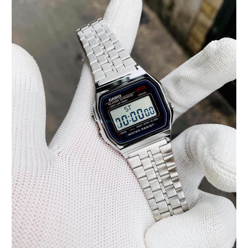 Đồng hồ unisex dây kim loại Casio Anh Khuê A159WA-N1DF
