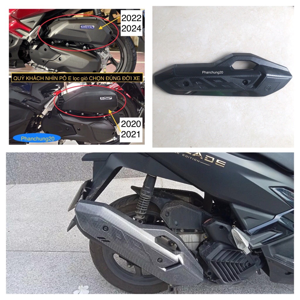 ỐP CHE PÔ DÙNG CHO ĐỜI XE AB 2022 2023 3024 - AB 125 160 CC CACBON