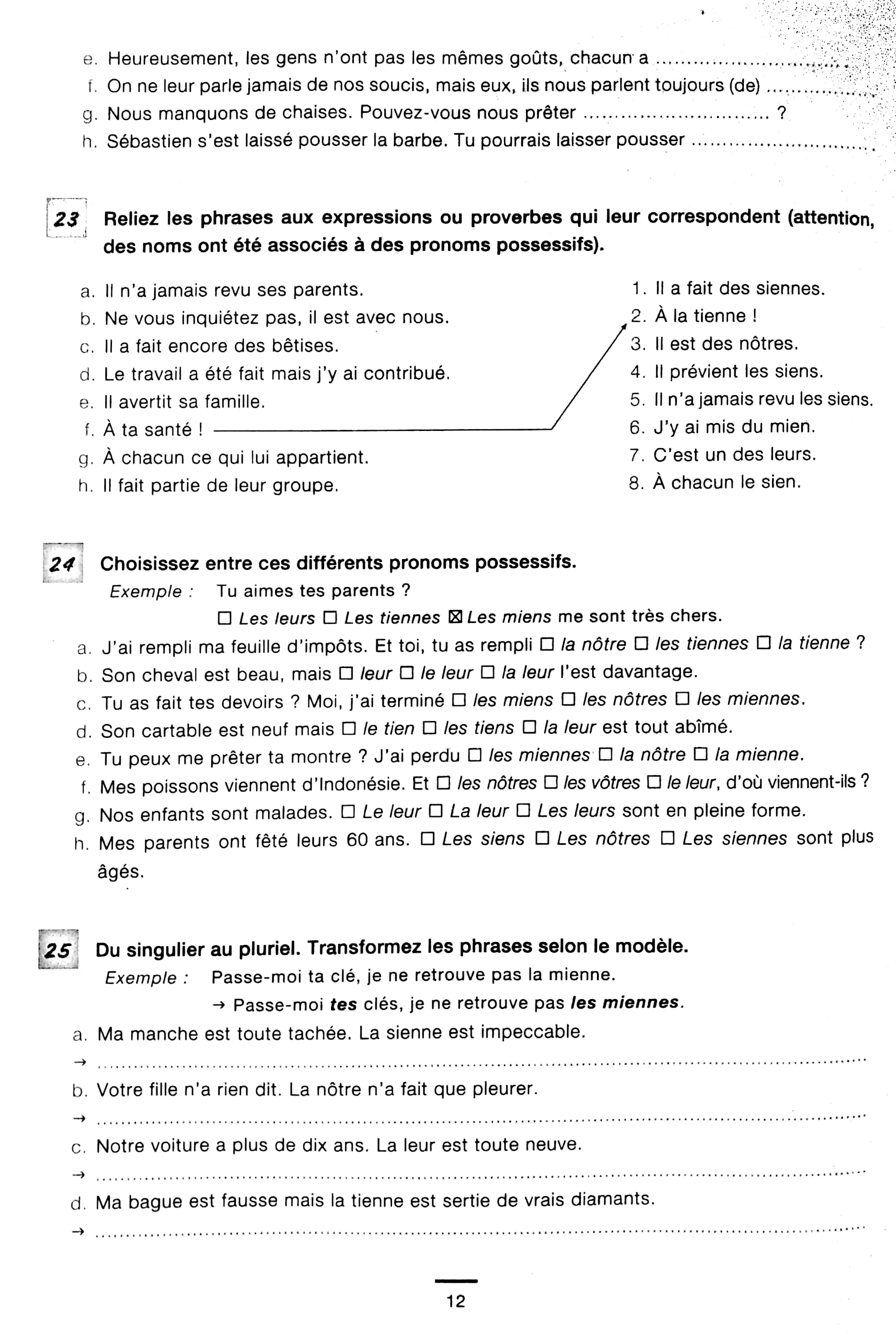 450 Nouveaux Exercices - Grammaire Niveau Intermediare