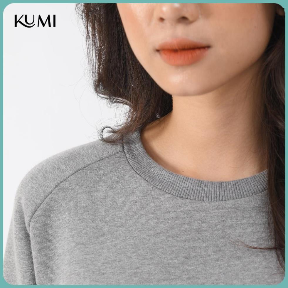 Bộ Nỉ Thể Thao Nữ Thu Đông Chất Nỉ Bông Cao Cấp, Bộ Thể Thao Nữ Năng Động Trẻ Trung Kumi - Ghi