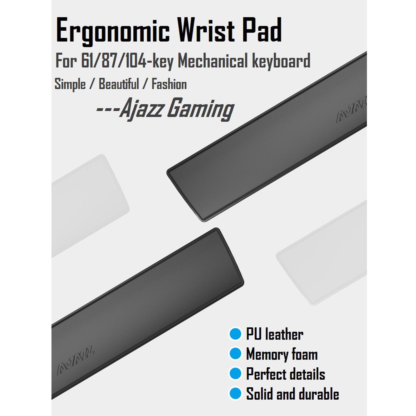 Keyboard Wrist Pad Anti-Skid PU Leather for Desktop PC 61keys white