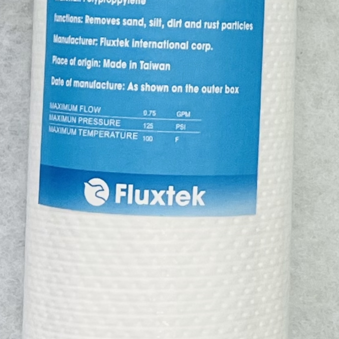 Lõi lọc số 1 PP Fluxtek - Made in Taiwan dùng cho các máy lọc nước