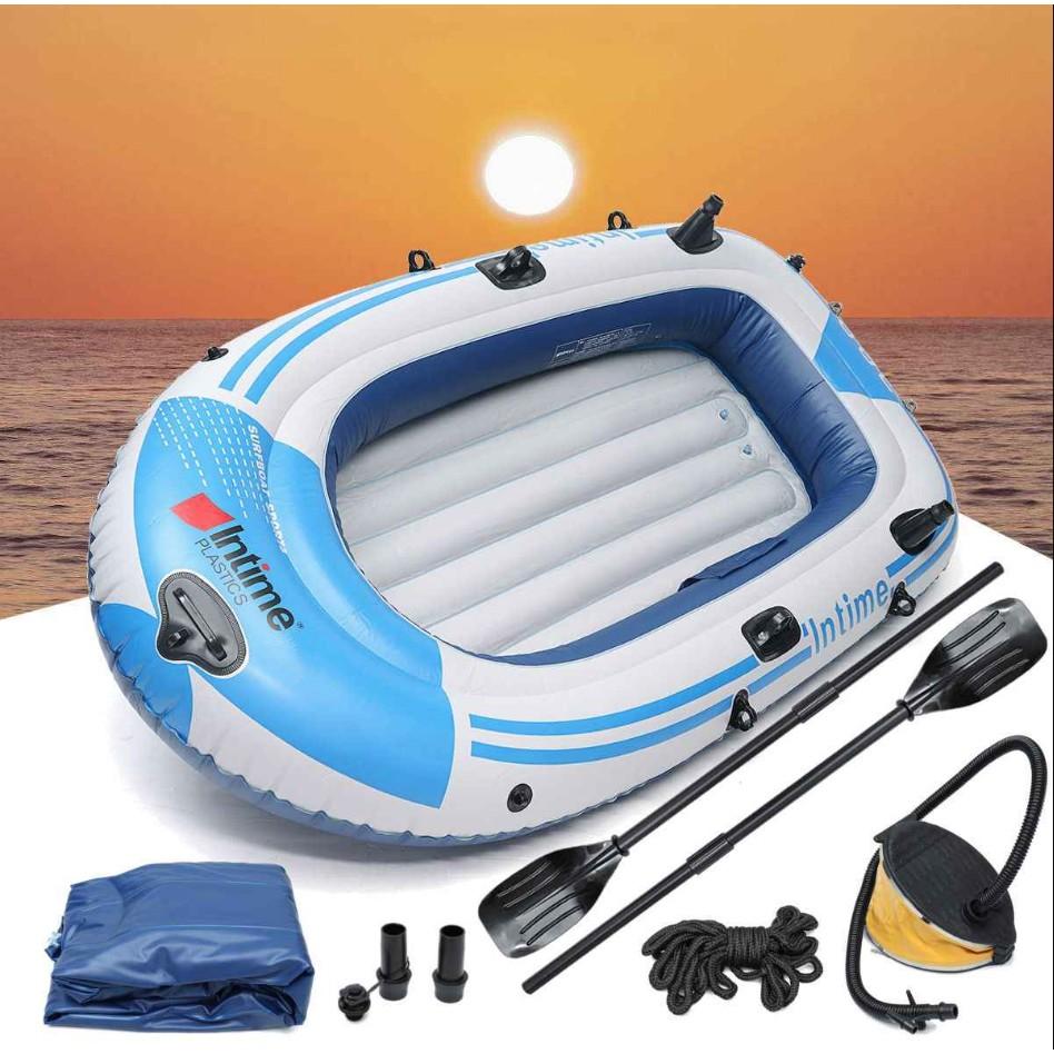 Thuyền Hơi Thể Thao Cho 3 Người full set Plastic Boats 231x130cm Blue Light