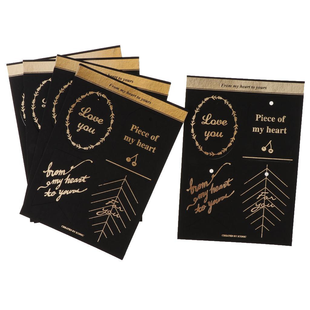 12 x 4pcs Paper Gift Tags WIshes Cards Bookmark Note DIY Decoration