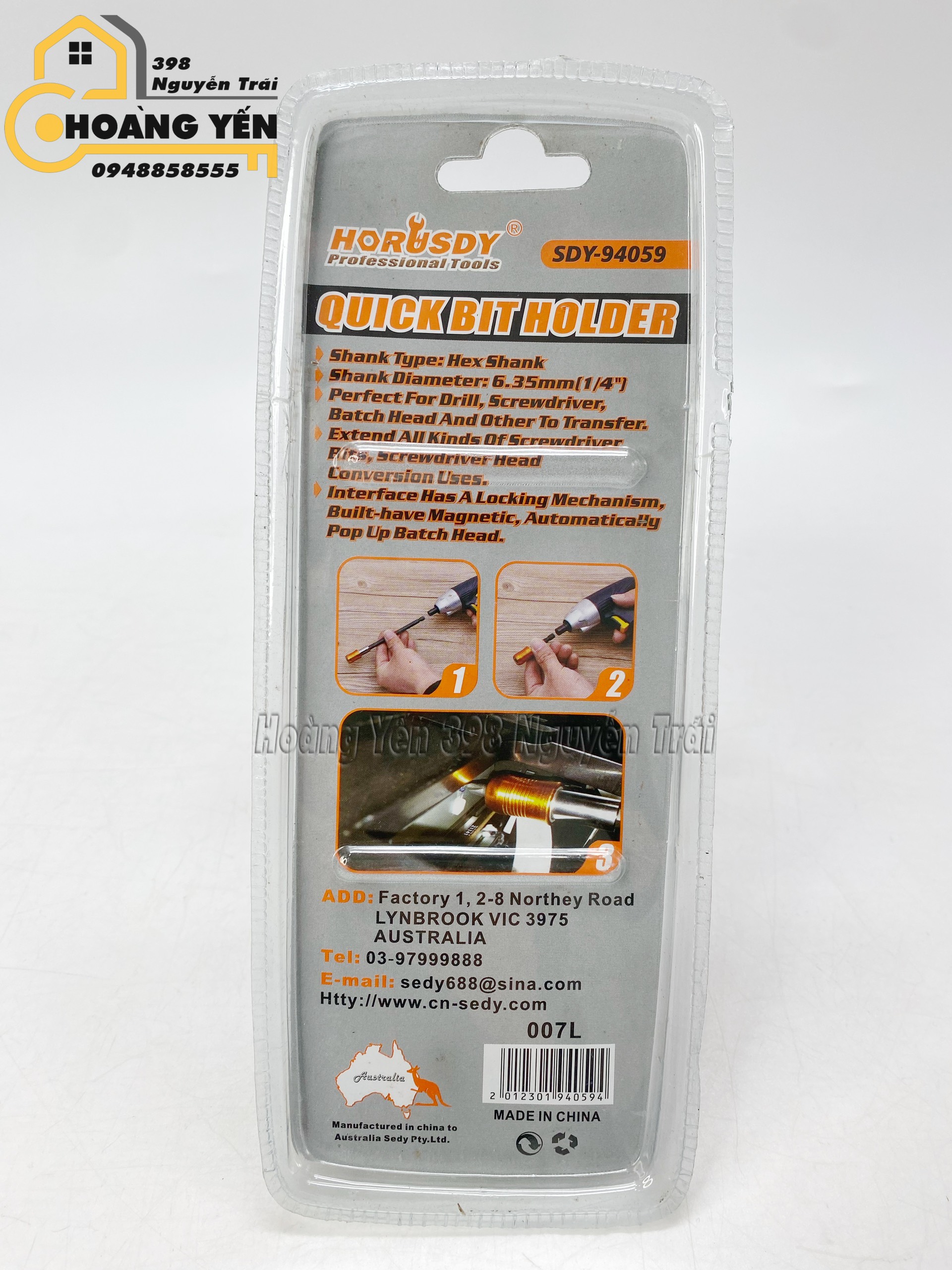 Đầu nối mũi bắt vít dùng cho máy pin 60mm/150mm 1/4'' Horusdy SDY-94059 Đầu nối thanh nhanh các mũi vít, đầu nối mũi bắt vít cao cấp, đầu nối mũi bắt vít bền