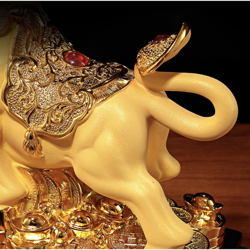Tượng Trâu Vàng Mang Tài Lộc May Mắn Cho Gia Chủ Trong Năm Tân Sửu 2021 size 24.5x14.5x25.5cm