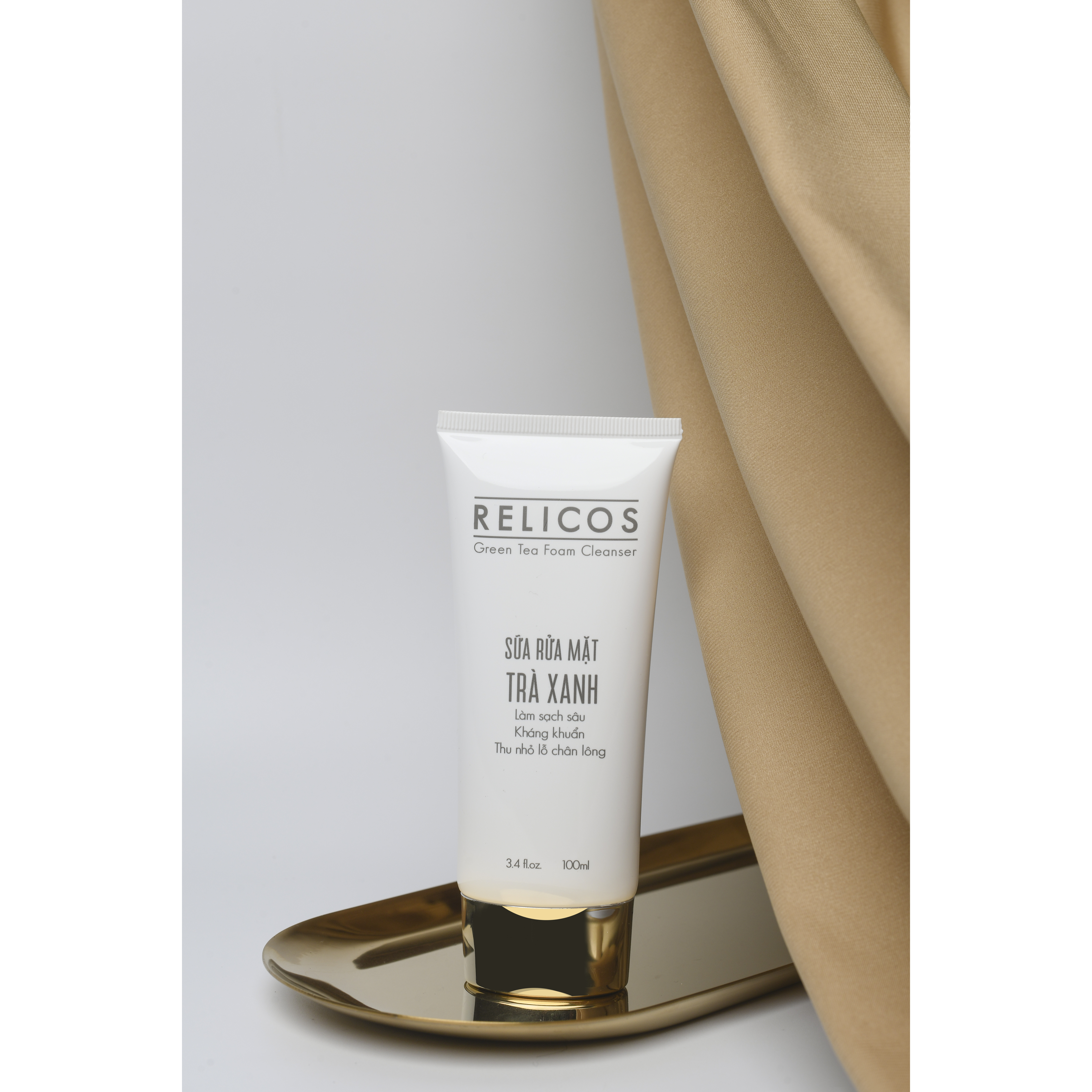 Sữa rửa mặt trà xanh- Relicos Green Tea Foam Cleanser