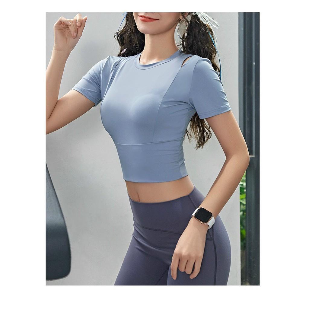 { ẢNH THẬT }CROPTOP HỞ VAI SIÊU ĐÁNG YÊU TẬP GYM, EROBIC , YOGA ,ZUMBA ĐỒ TẬP NỮ