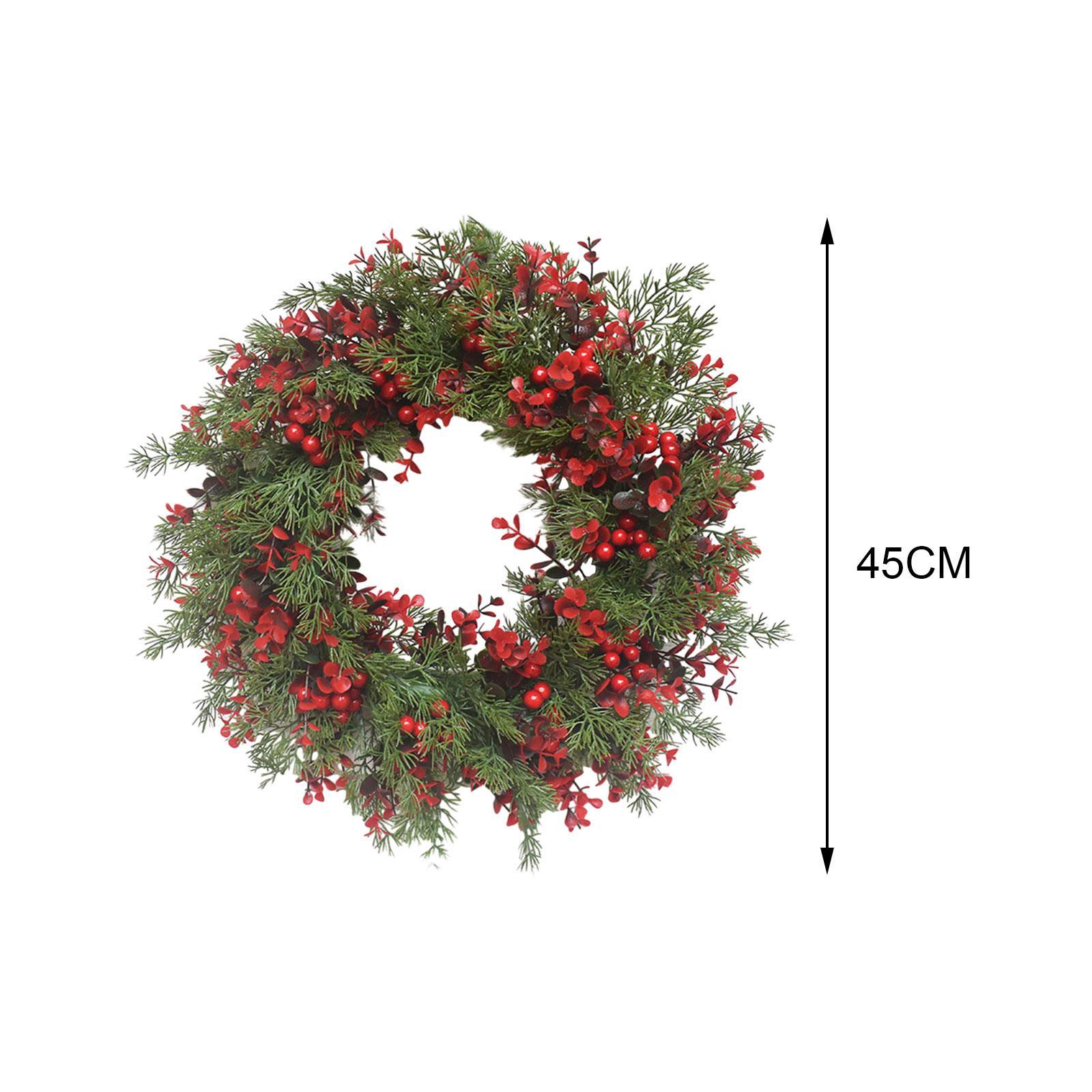 Christmas Wreath Xmas Wreath Indoor Outdoor Holiday Garland Front Door Wreath for Fireplace Bedroom Balcony Dining Room Party