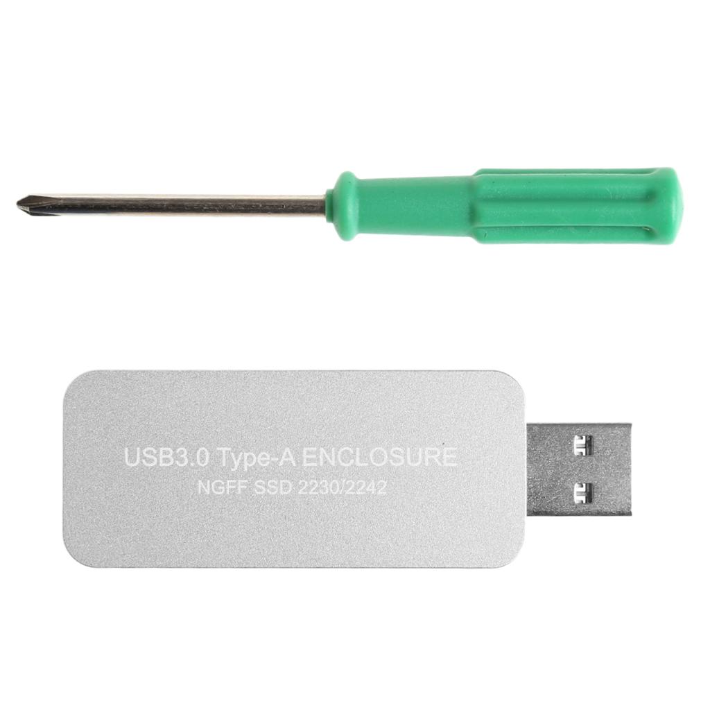 USB3.0 to M.2 NGFF B Key SSD 2230 2242 SSD Adapter Card Enclosure Box Silver