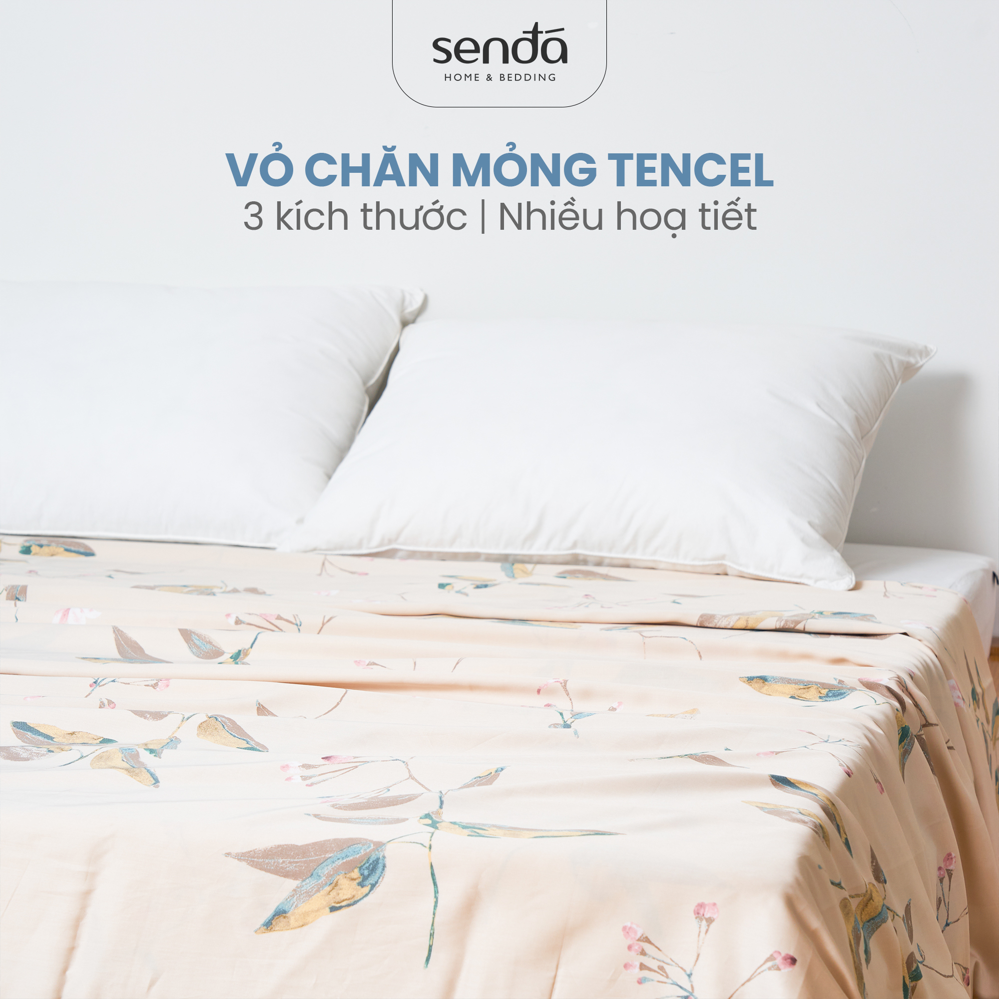 Vỏ chăn Lụa Tencel lồng được ruột 2mx2m2 1m8x2m 1m6x2m cao cấp, mền lẻ Tencel 60s họa tiết Sen Đá Home Bedding