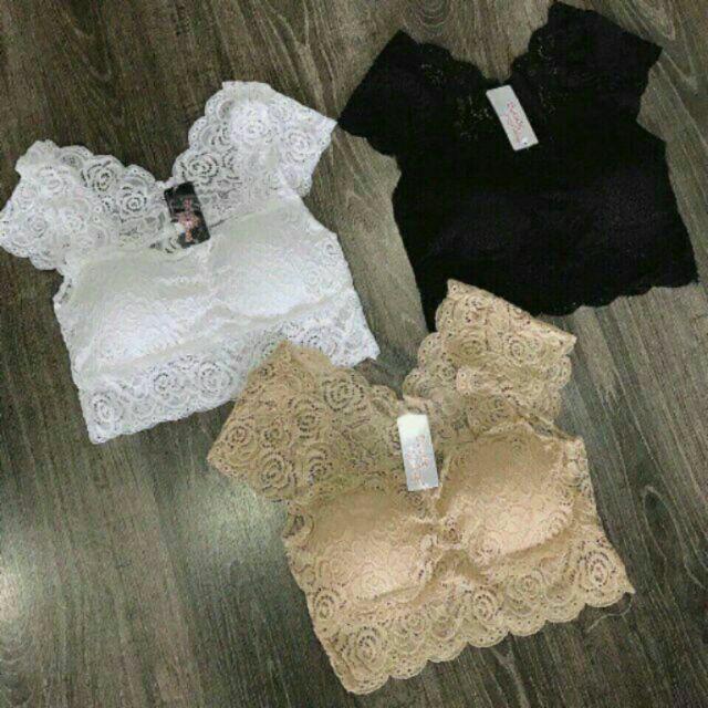 Áo lót bralette ren croptop
