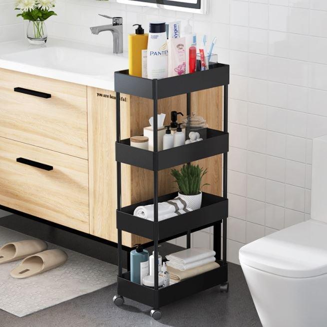 Kệ Đựng Đồ Đa Năng 4 Tầng Nhựa ABS Có Bánh Xe Di Chuyển