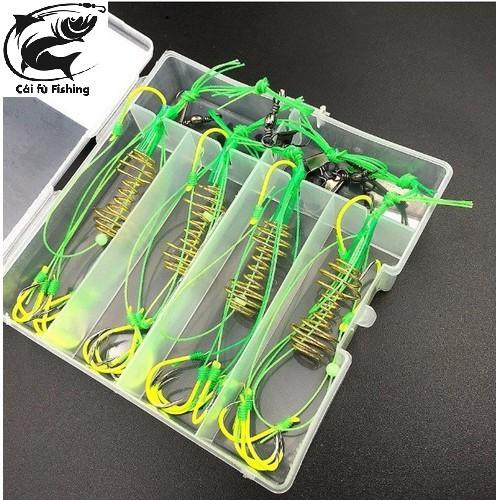 Hộp 4 lưỡi câu cá, lưỡi lăng xê xanh chất lượng đủ kích thước