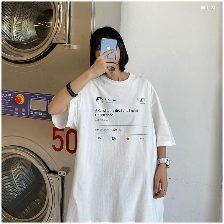 Áo Thun Tay Lỡ Form Rộng Unisex RIHANNA