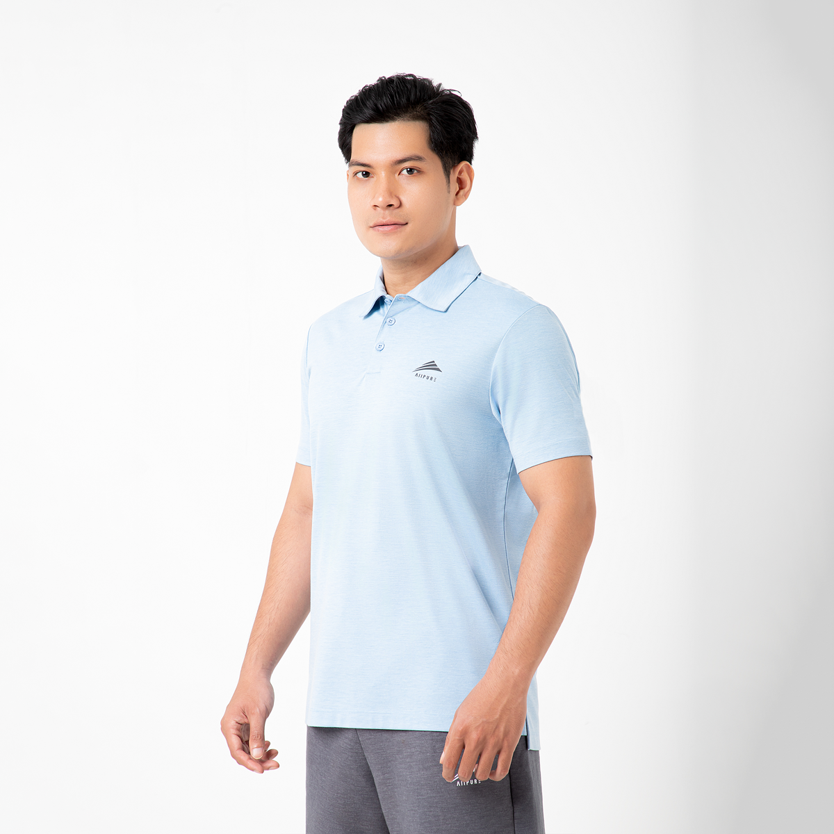 Áo Polo Nam Cổ Bẻ Cao Cấp ALLPUR Coolmax Mát Lạnh - Chống Nhăn - Ngăn Mùi - Màu Xanh Da Trời Sky Blue