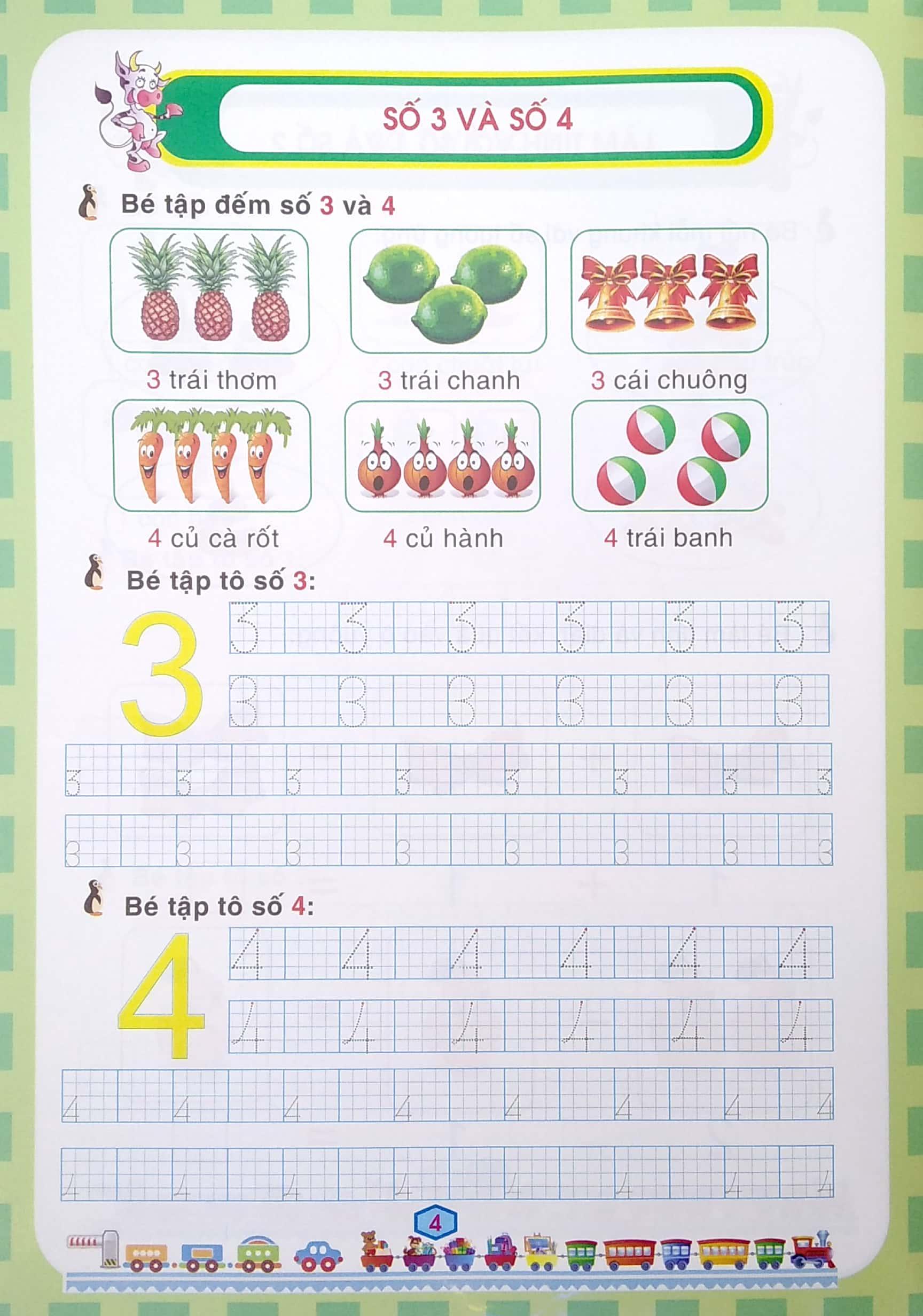 Bé Chuẩn Bị Vào Lớp 1 - Bé Làm Quen Chữ Số 4 (Tái Bản 2021)