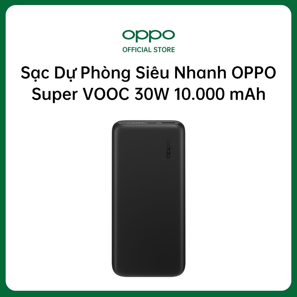 Pin Sạc Dự Phòng Siêu Nhanh OPPO Super VOOC 30W 10.000 mAh PBV02 | 1 USB Và 1 Type C | Hàng Chính Hãng