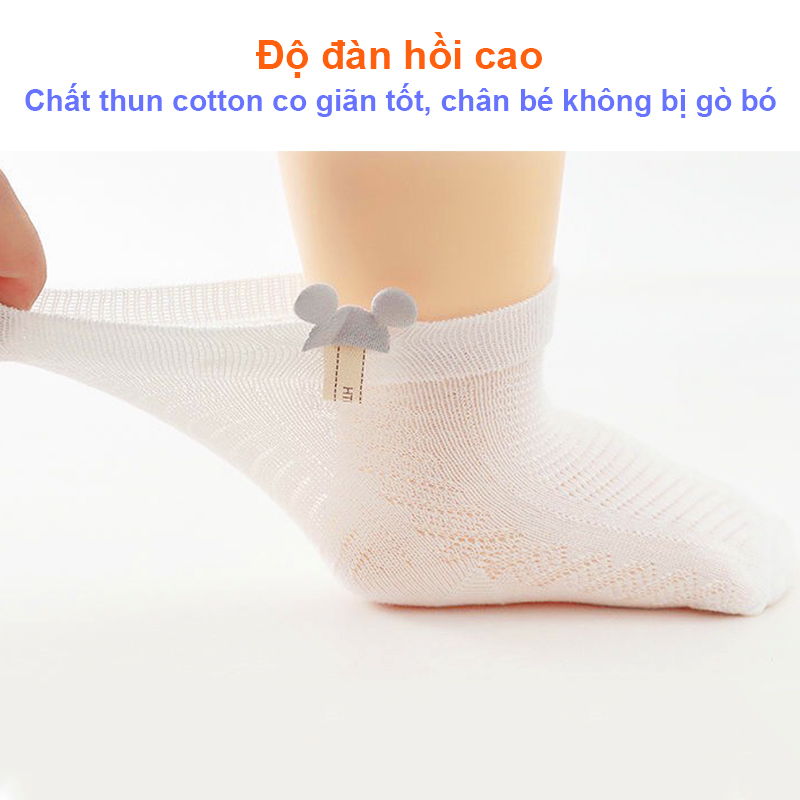 Tất lưới cho bé 0-3 tuổi xuất Hàn, Tất cho bé sơ sinh cao cấp họa tiết xinh xắn nhiều màu sắc – ST021