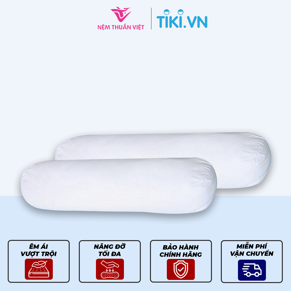 Gối Ôm Lông Vũ Thuần Việt Mircrofiber Cao Cấp 100% Cotton Thoáng Mát, Mềm Mịn, Có Khả Năng Thấm Hút Mồ Hôi Tốt