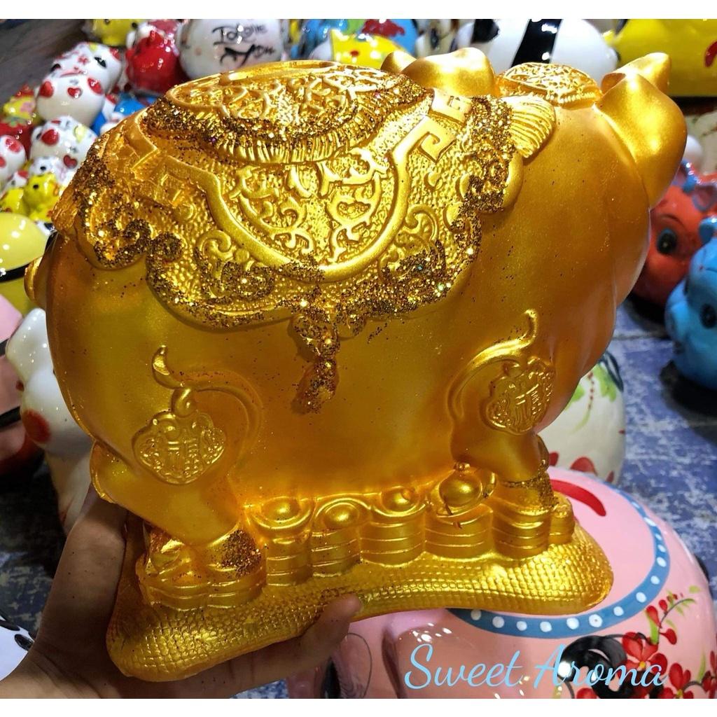 Heo Đất Vàng ĐỒNG TIỀN Cao Cấp Màu Vàng Sang Trọng Size 25cm * 23cm