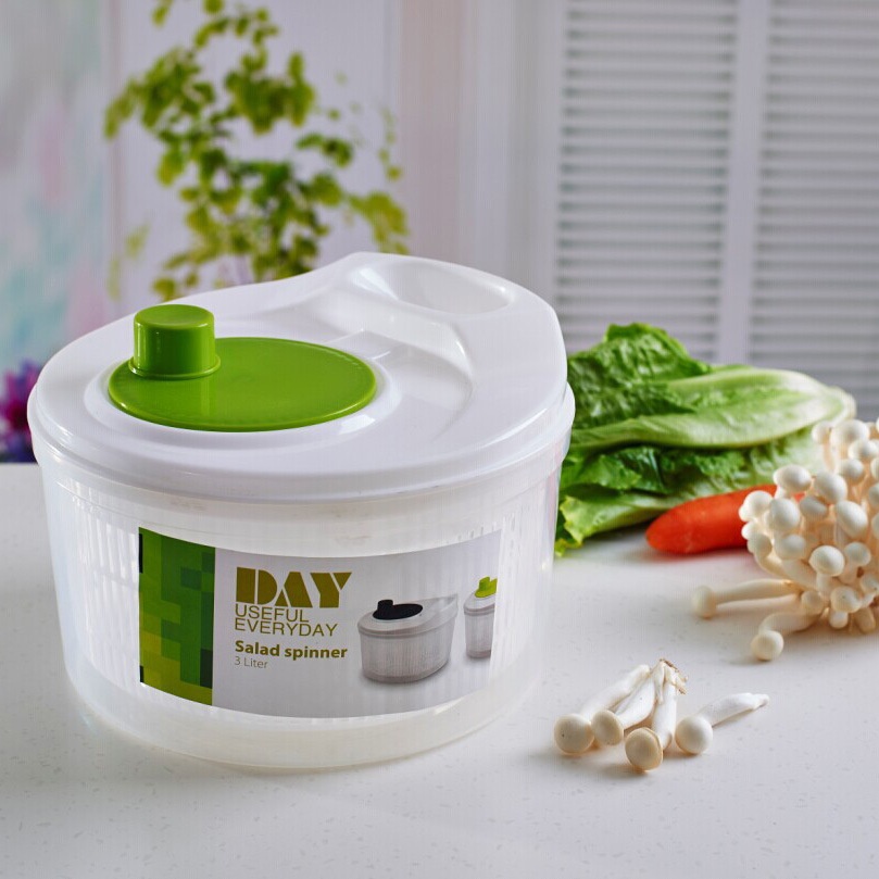 Bổ rổ quay rau sống, bộ rổ xoay rau ly tâm làm ráo nước nhanh, size 23cm