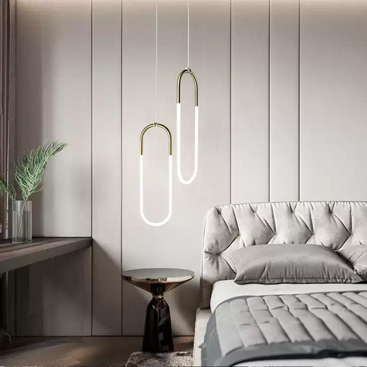 Đèn thả elip tích hợp led, đèn phòng ngủ, đèn decor