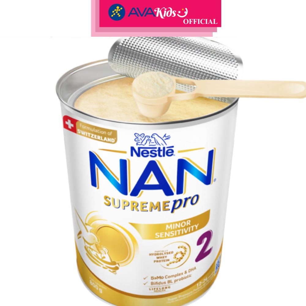 Sữa bột NAN Supremepro số 2 800g (1 - 2 tuổi) hỗ trợ trẻ có cơ địa mẫn cảm - Hàng Chính Hãng