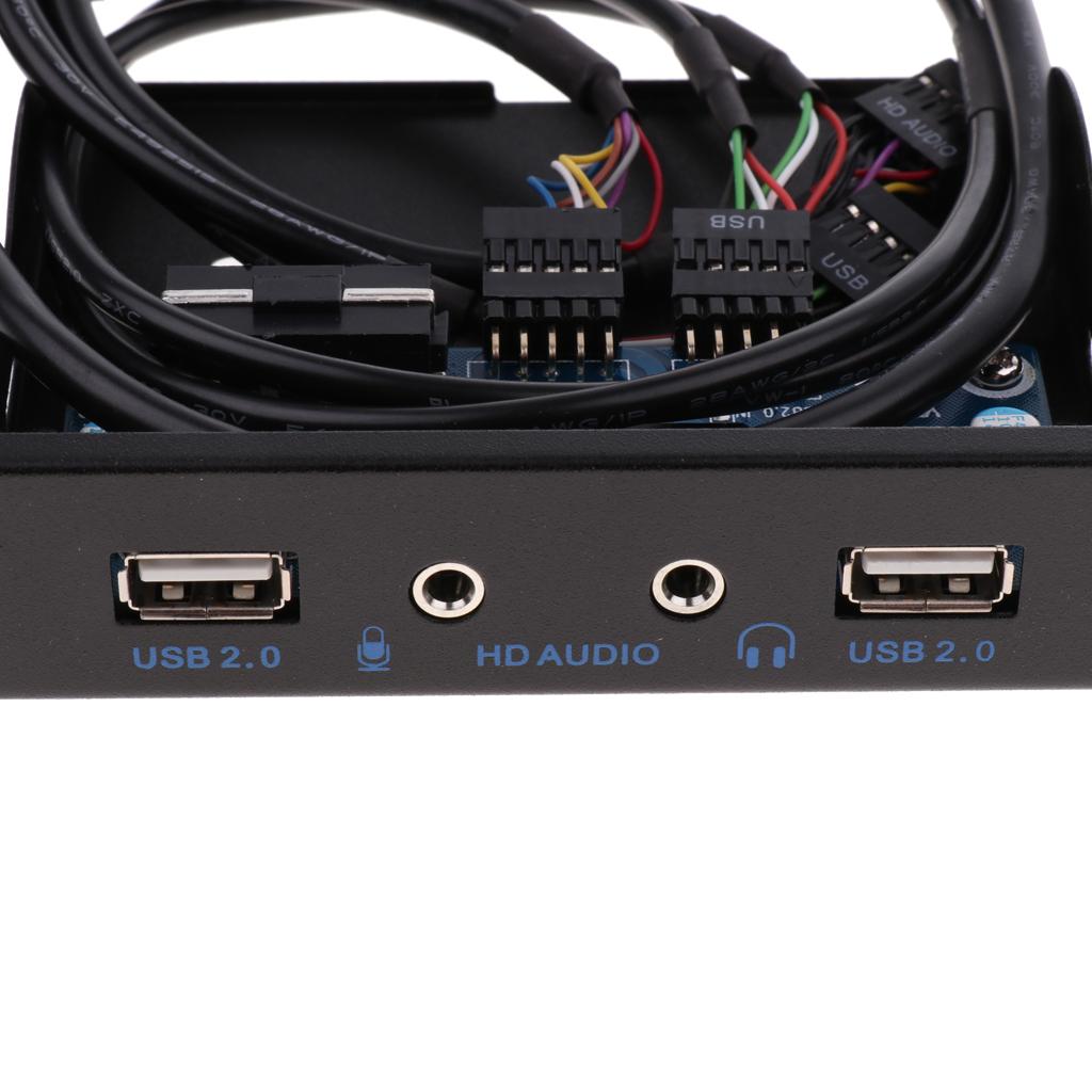 Motherboard 9 Pin to 2 Port USB2.0 Audio Front Panel Expansion Bracket Cable