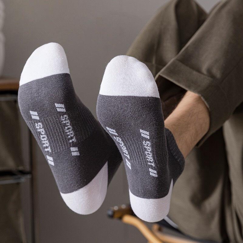 Set 8 Đôi Tất Vớ nam cổ ngắn cao cấp SPORT khử mùi kháng khuẩn chống hôi chân , màu sắc đa dạng HA-06