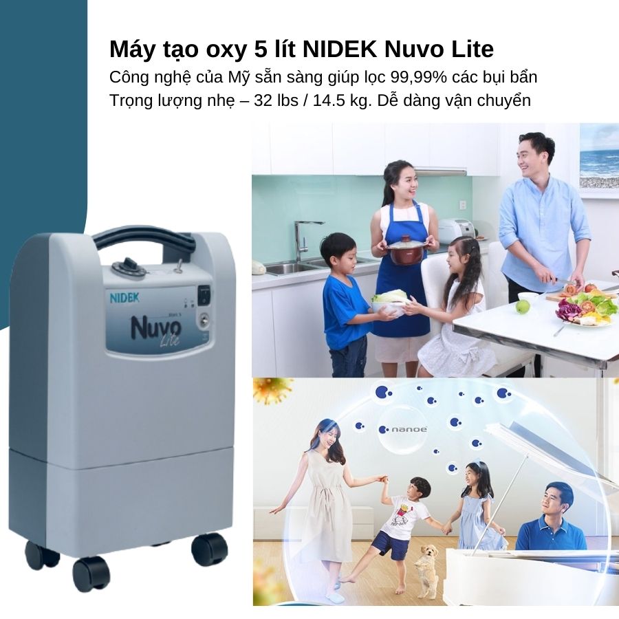 Máy tạo oxy 5 lít Nidek Nuvo Lite Mark 5