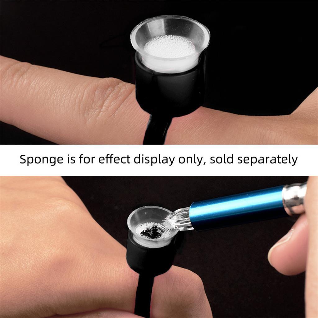 50pcs Disposable Tattoo Ink Cups Pigments Holder Rings with Sponge Black