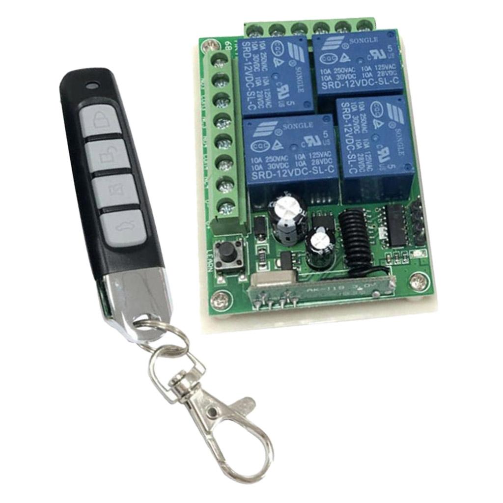 433Mhz Wireless RF Transmitter Remote Control Switch  + Relay Receiver For Light/ Garage/ Door Opener