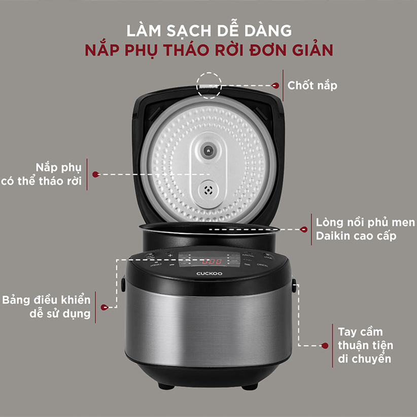 Nồi cơm điện tử Cuckoo 1.08L lít CR-0680F - Hàng chính hãng