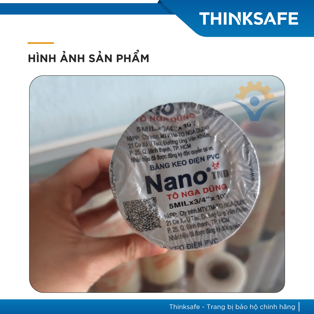 Băng keo điện Nano Tô Nga Dũng, cách điện, chịu nhiệt 105 độ, chống nước, chống cháy lan